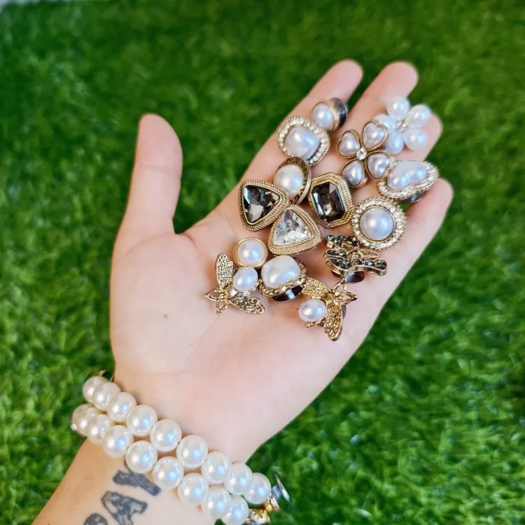 “巴洛克” 金属钻面鞋花鞋扣甜美气质重工精致风网红高档精美