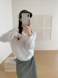 【素简.510159】秋冬新款金线驼羊绒加特种纱鸡心夹条女装针织衫