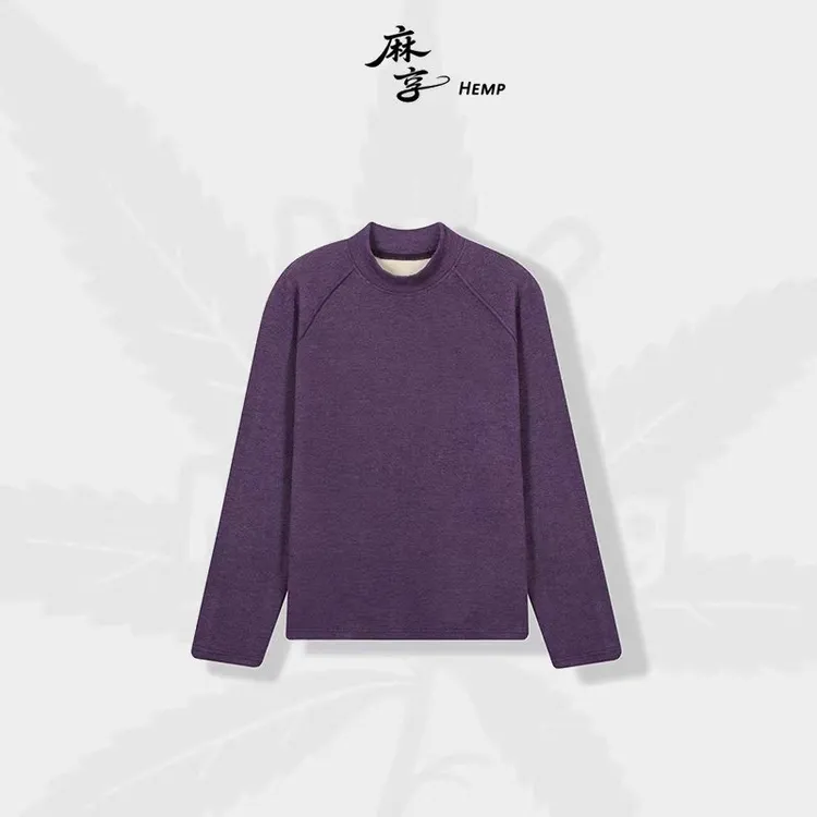 麻享【微醺彩虹】蚕丝羊绒蛋白打底衫双面半高领T结构分割FSY51027