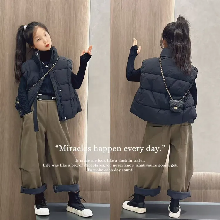 女童棉马甲2025秋冬装新款儿童洋气保暖坎肩加厚马夹外穿