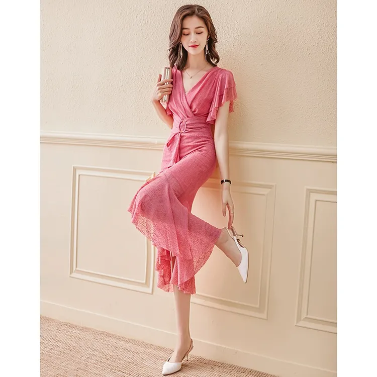 改良旗袍法式连衣裙女夏2023年夏季新款高端气质收腰夏天长款裙子