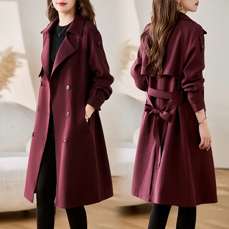 现货！2025秋装新款长款风衣女外套女