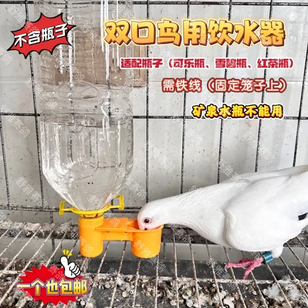 鸟用饮水器双口饮水器鸽子饮水器蓄水器笼养鸟类宠物饮水器商品图