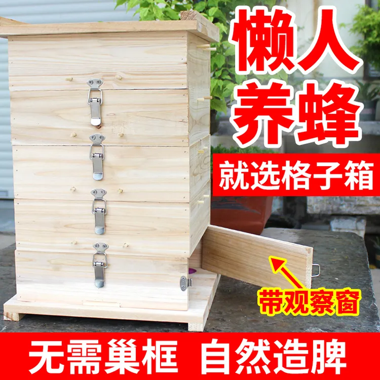 中蜂格子蜂箱杉木全套烘干土蜂箱五层方格蜜蜂箱懒人土蜂箱中蜂箱
