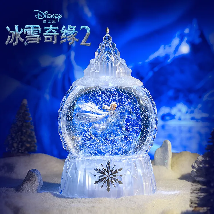 迪士尼爱莎骑马冰雪奇缘飘雪女孩10岁生日礼物音乐盒八音盒水晶球