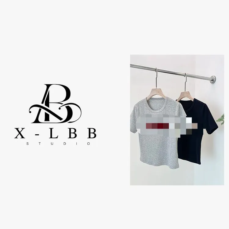 G1544+G1549字母植绒印花合身短袖T恤