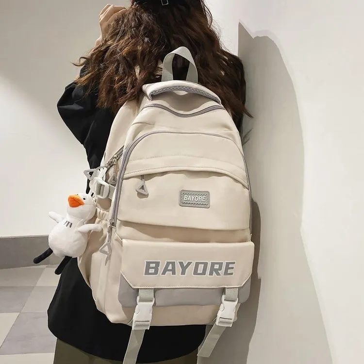 书包女ins韩版初高中生大容量双肩包简约中学生休闲字母潮流背包