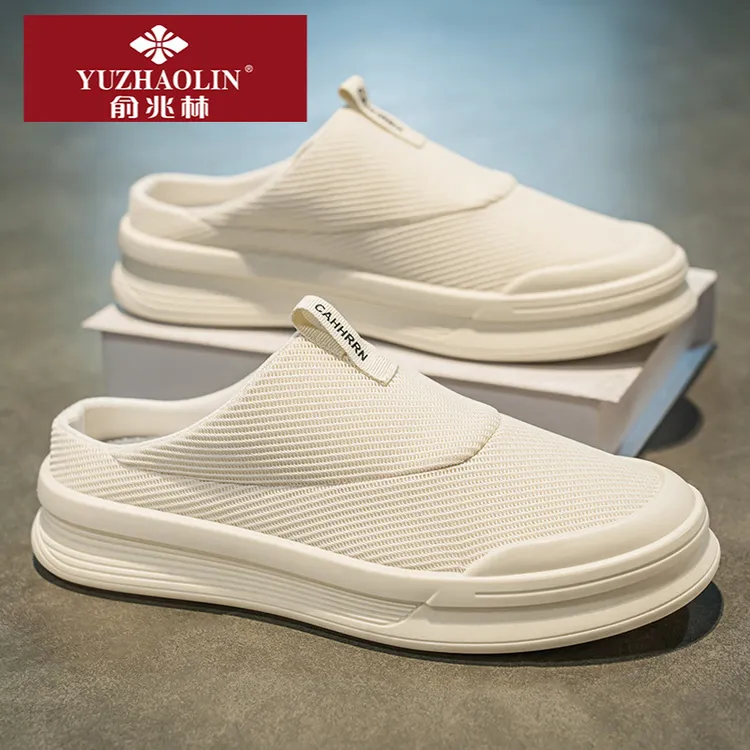 【俞兆林】正版冬季男鞋透气加厚休闲布鞋小众懒人一脚蹬半拖鞋男款