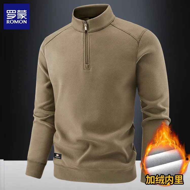 罗蒙2025年新款秋冬季德绒摇粒绒卫衣潮流时尚百搭保暖打底卫衣男