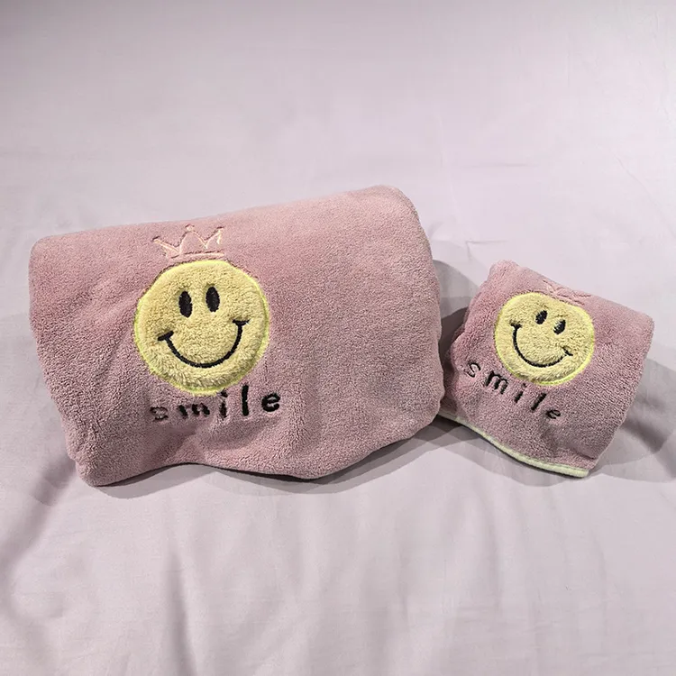 【好物推荐】悦达家纺《小笑脸》牛奶绒毛浴巾两件套吸水速干柔软