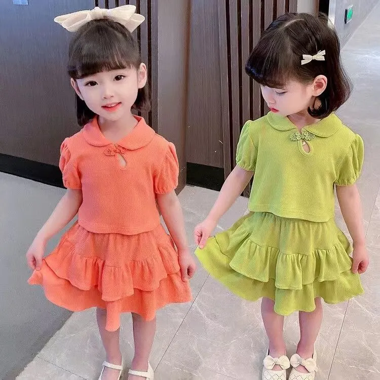 时尚新夏季公主裙套装女童夏季套装儿童洋气2025新款网红小女孩夏