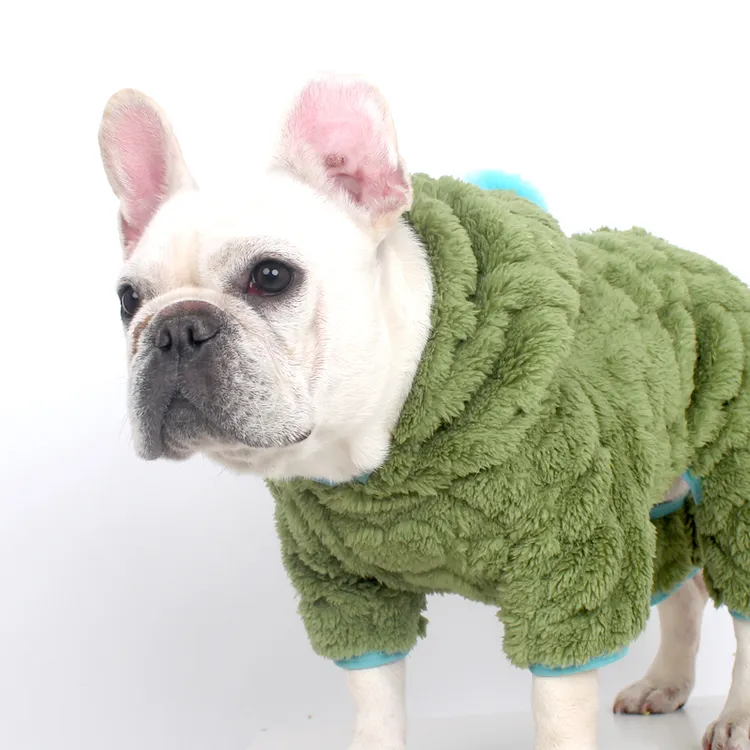 TIGERDOG小狗法斗巴哥狗狗连帽加绒保暖加厚秋冬宠物衣服四脚衣