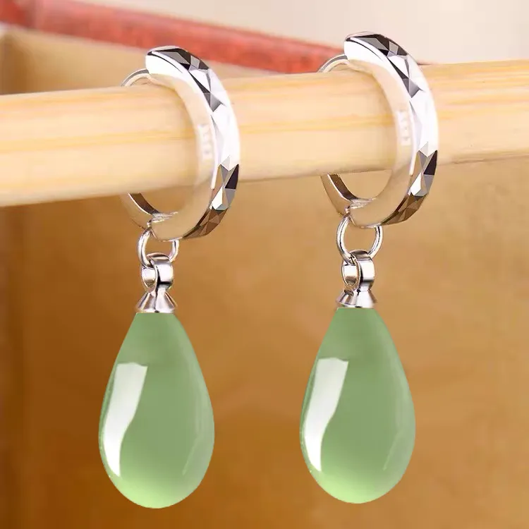 专柜正品s999纯银东陵玉国风古风耳坠2026年新款爆款耳坠百搭耳饰