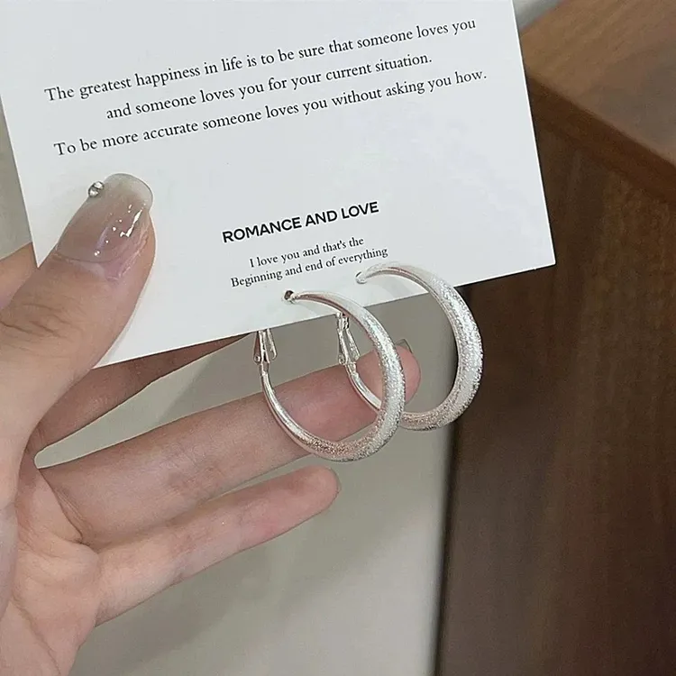 铜合金耳饰 s925银针银色满天星耳圈简约耳饰百搭个性小众耳环女