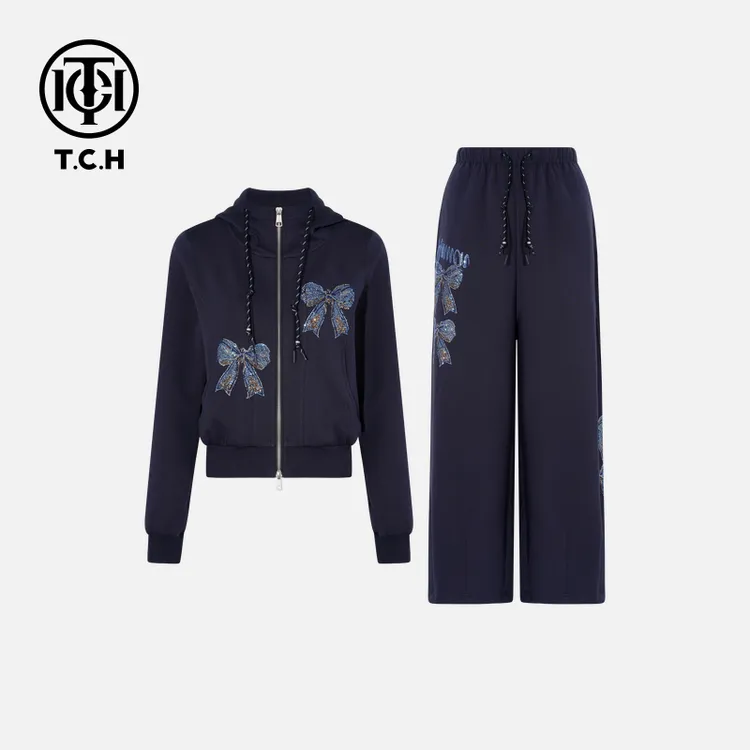 TCH私服烫钻工艺新时尚淑女百搭新潮流套装女T75C07E1033轻奢tch