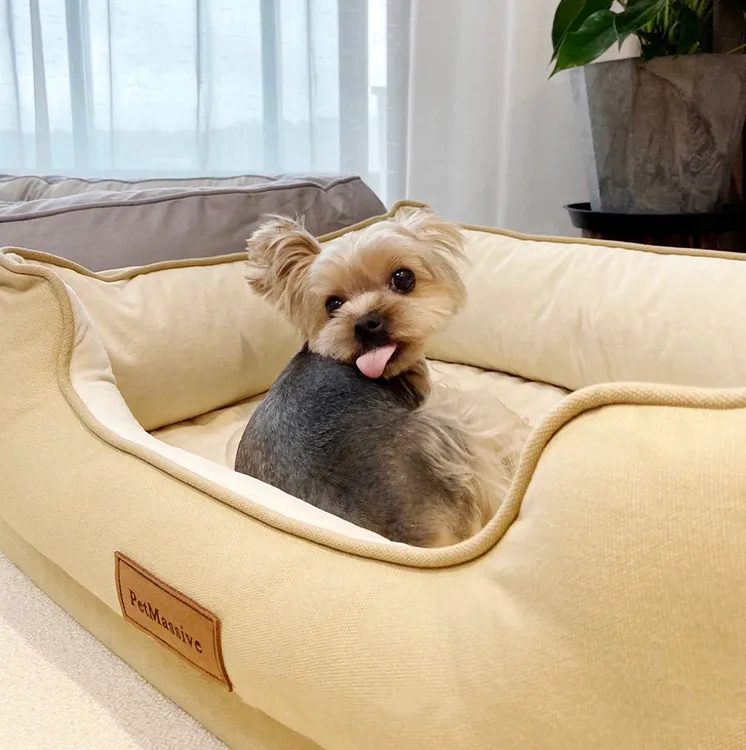 PetMassive狗窝四季方窝可拆洗宠物床地垫冬季防水法斗小中大型犬