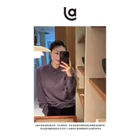 La La Begin"紫里紫气"纯羊绒POLO长袖毛衣