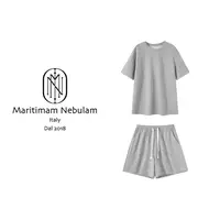 Maritimam Nebulam【小冰箱套装】圆领百搭短袖T恤短裤套装 ZH0624