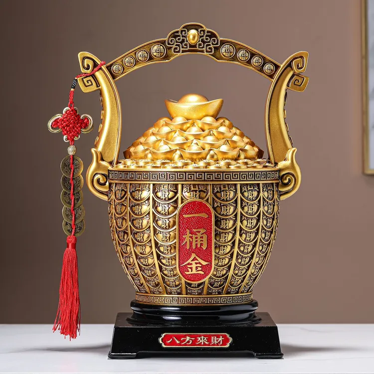 一桶金聚宝盆摆件存钱罐客厅办公室装饰乔迁之喜店铺开业高档礼品