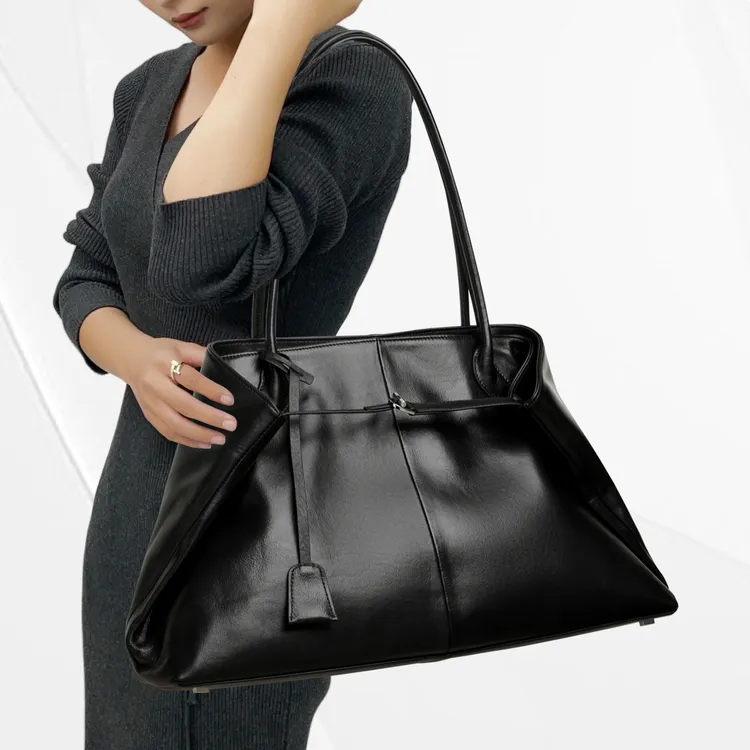 CCAMO真牛皮女包时尚百搭包包秋冬高级感通勤包真皮大容量单肩包