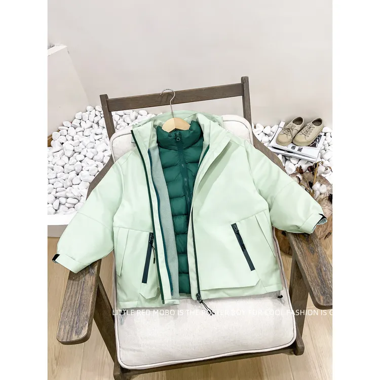 【现现】童装男中大儿童90白鸭羽绒服三合一2025冬款MMY841460-1