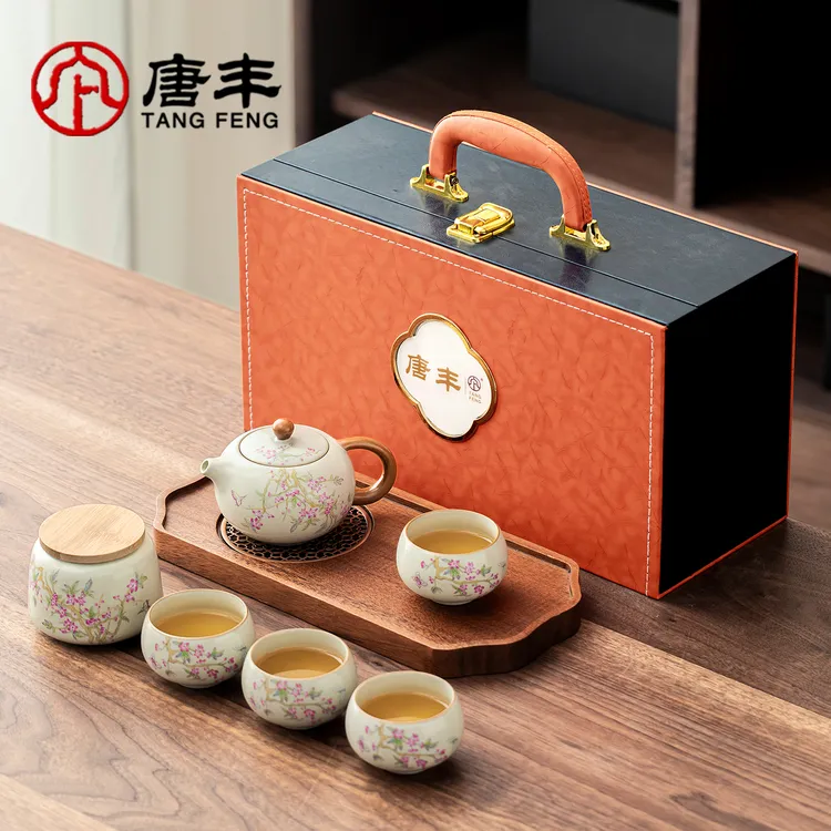 唐丰西施汝窑茶具套装家用高档女士专用陶瓷茶壶茶杯整套礼盒送礼