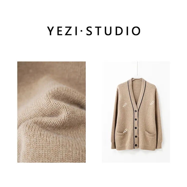 【老钱世家】重奢体验L*高克重羊绒羊毛中长款毛衣针织开衫25318023