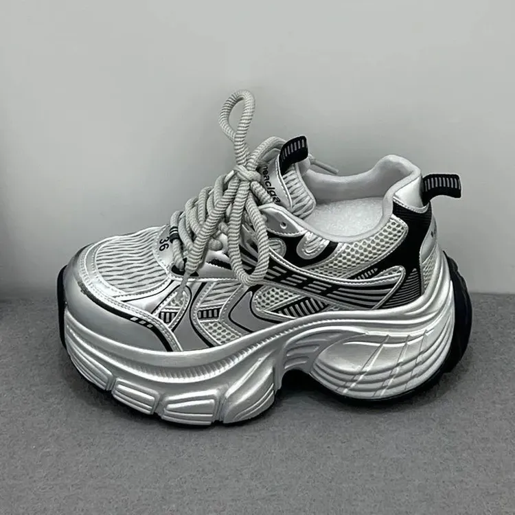 新百伦【断码尾货】2025新款小个子增高女鞋爆款废土风老爹鞋松糕厚