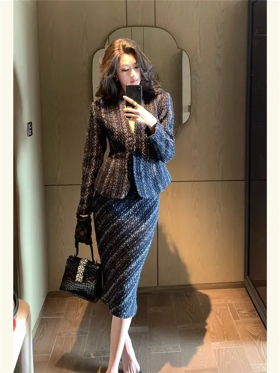 【气质范】法式轻奢御姐小香收腰套装高级感职场女主轻熟两件套装