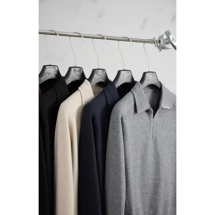 【莱赛尔羊毛混纺】新贵老钱简约插肩袖翻领宽松长袖针织套头毛衣男