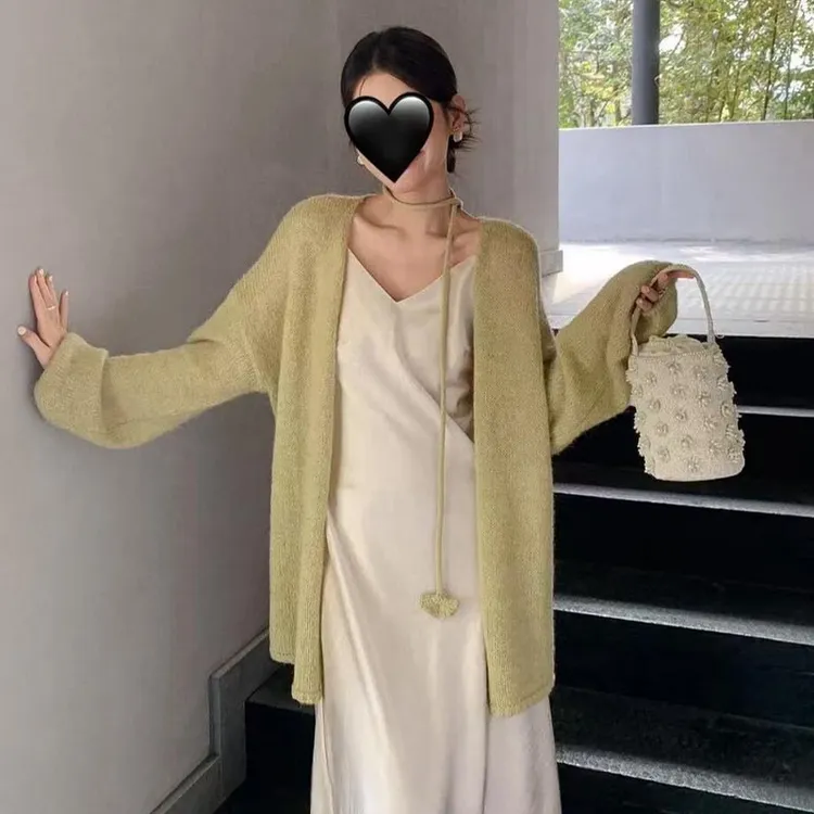 韩系慵懒风针织开衫内搭单穿百搭吊带连衣裙两件套女2025春季新款