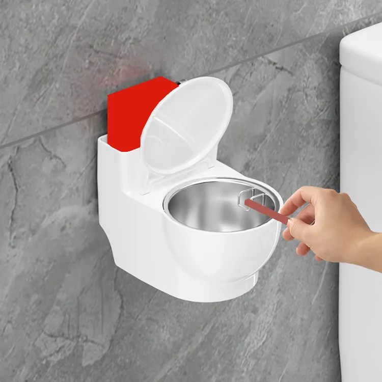 创意壁挂式马桶烟灰缸带盖防飞灰卫生间家用客厅台式时尚烟缸