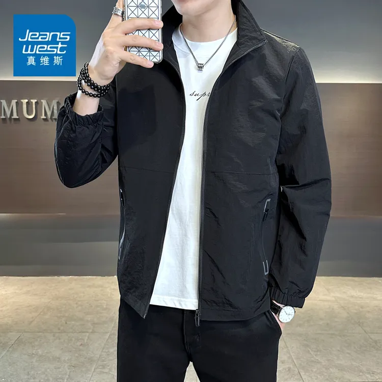 真维斯男士夹克外套立领春秋季2025新款休闲百搭青年潮牌秋装上衣