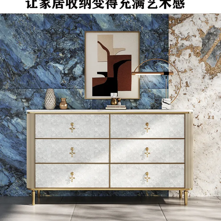 意式斗柜贝壳实木入户装饰柜储物柜主卧轻奢五斗柜贝壳柜轻奢斗柜