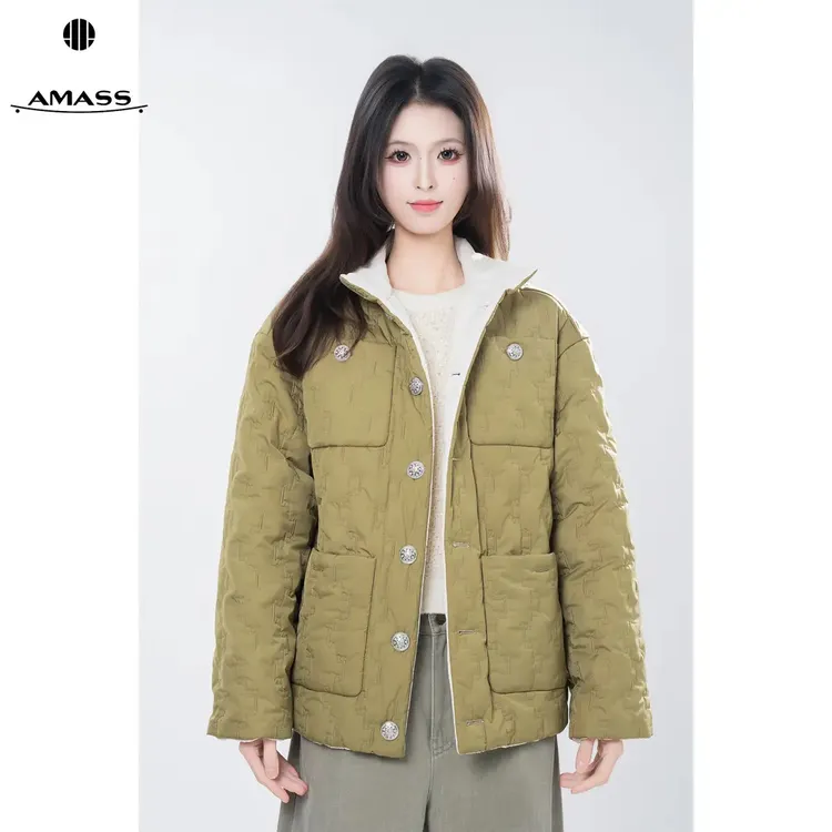 AMASS/阿玛施冬季新款540100气质显瘦新雪丽棉服简新雪丽女士棉服