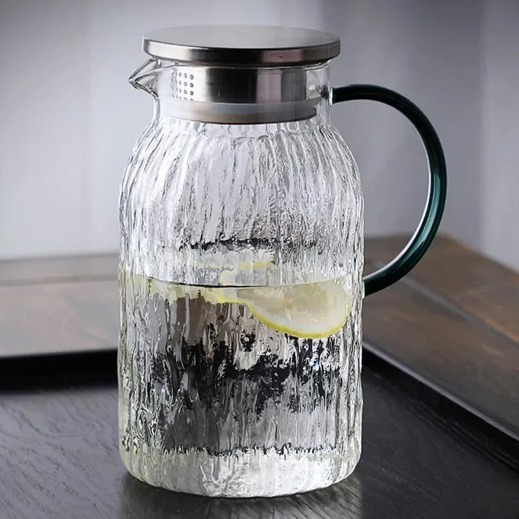 冷水壶耐高温树纹家用凉水壶杯大容量客厅玻璃壶泡茶壶套装高颜值