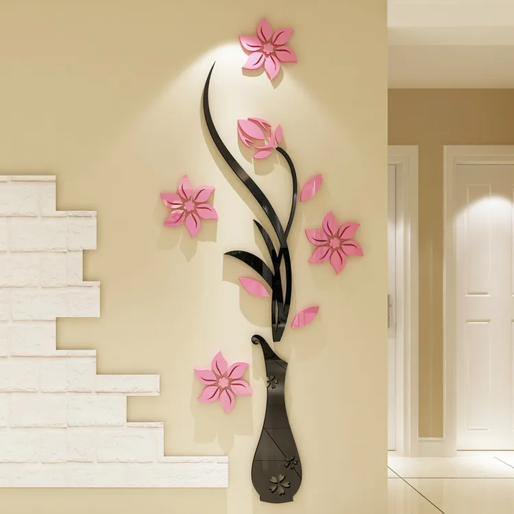 亚克力3d立体墙贴房间客厅玄关电视背景墙墙面装饰品墙壁贴画自粘