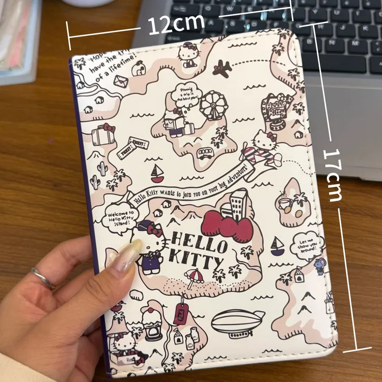 【奈奈】可爱KT猫彩页笔记本pu软皮高颜值日记本卡通动漫学生手账本