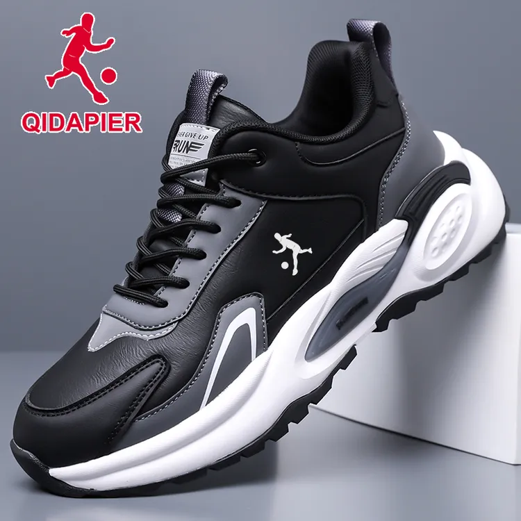 匹尔侨丹男鞋2025秋冬新款皮面运动鞋防水防滑软底轻便减震跑步鞋