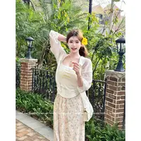 XD麦991092【屋顶花园】法式气质碎花小清新甜美吊带半裙两件套