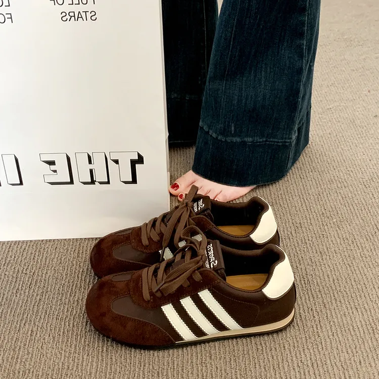 妍X经典爆款巨好看！德训鞋女款2025冬季新款百搭休闲运动红色女鞋