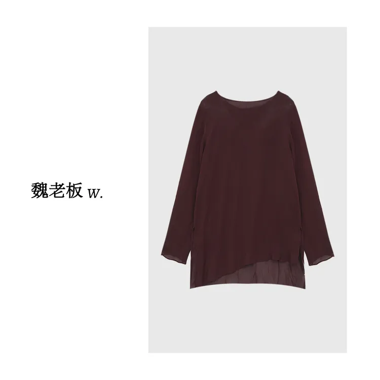 W.Diva【美丽人生】春季薄款纯色百搭时尚宽松休闲上衣2Z050B161
