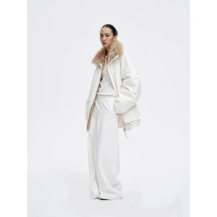 COMMEUNTISSU毛领休闲派克3M棉服外套