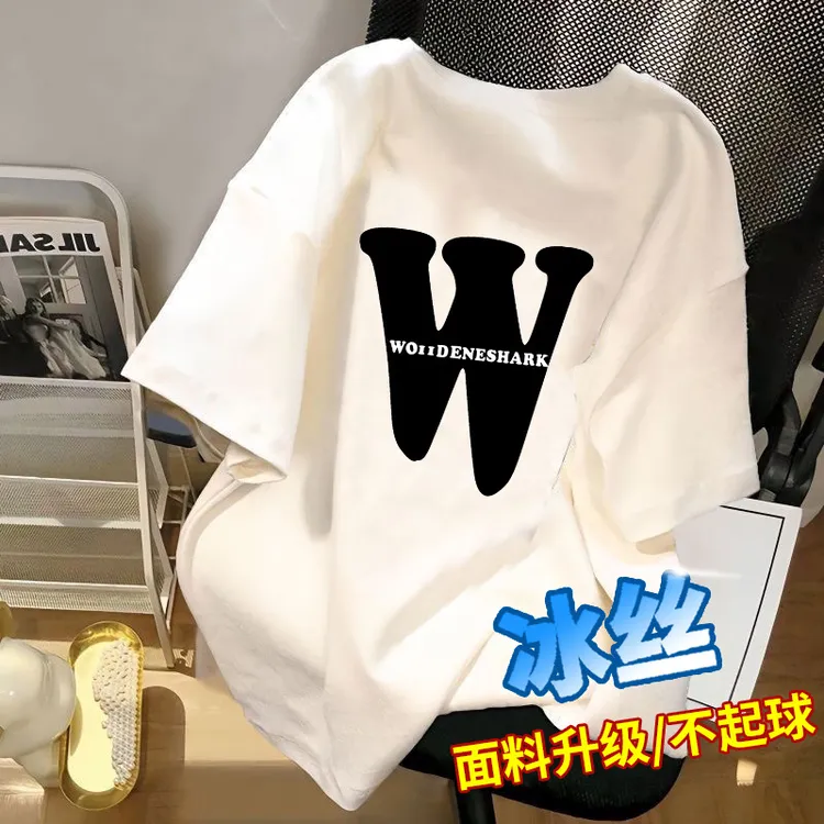 2025爆款卡通短袖t恤男女国潮设计感印花情侣夏季宽松上衣t恤女