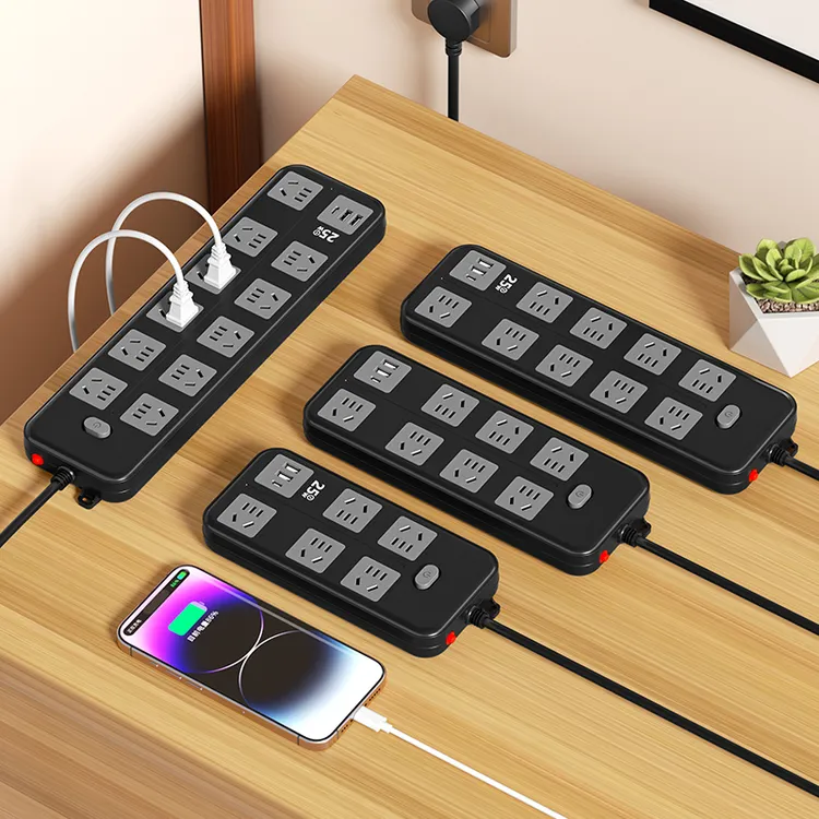 家用办公插排插线板多孔电脑插排USB充电25瓦快充防过载保护插座