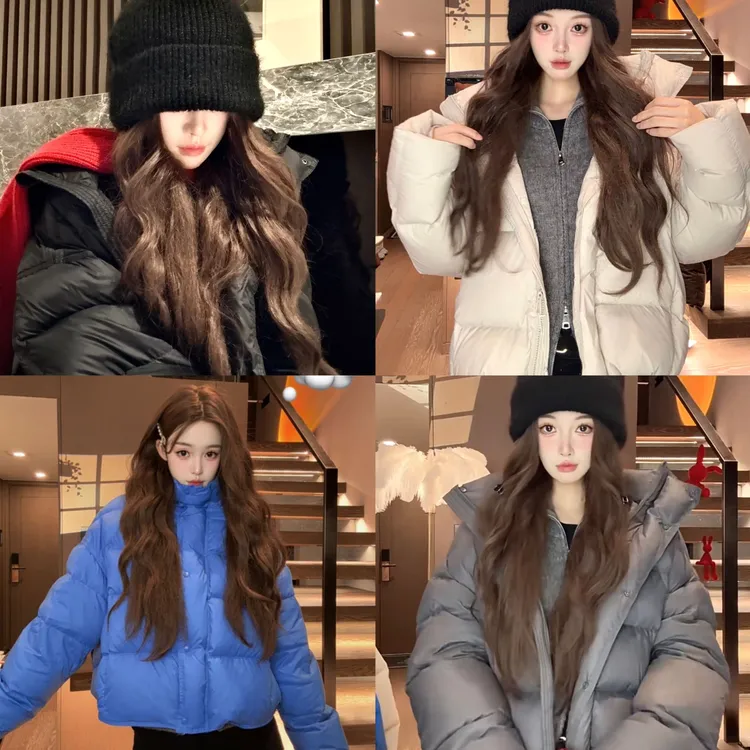 【波家明星同款】云绒2.0蓝泡芙羽绒服加厚保暖短款小个子宽松休闲