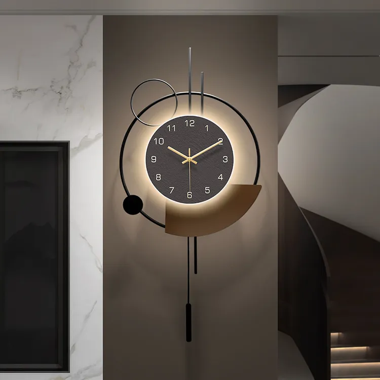 大气时钟家用客厅格栅装饰挂表现代简约2025新款钟表挂墙挂钟轻奢
