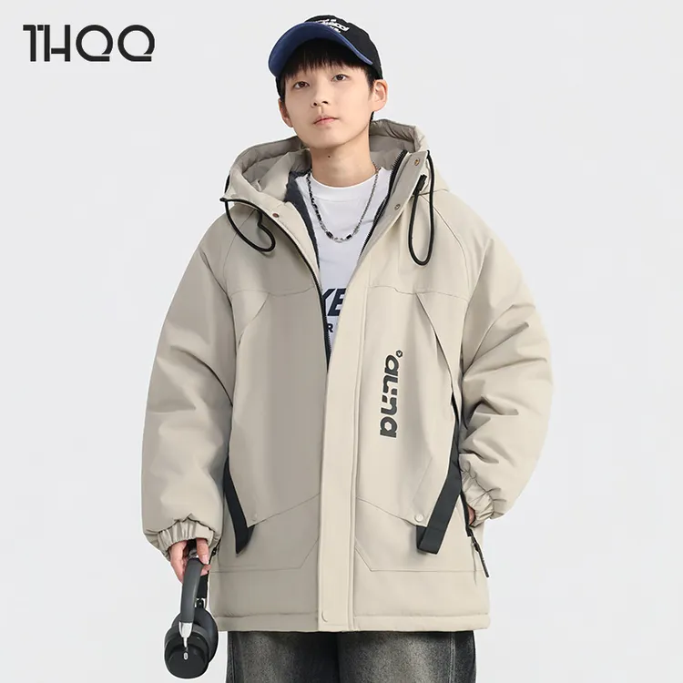 青少年派克服加绒加厚男大童外套冬装2025新款初中学生冲锋衣冬季