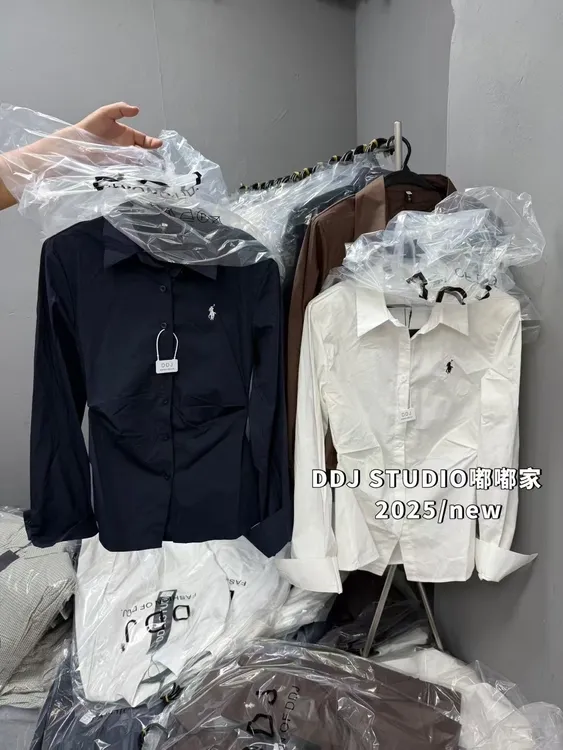 小马刺绣POLO领衬衫外套女2025早秋新款小众百搭时尚上衣