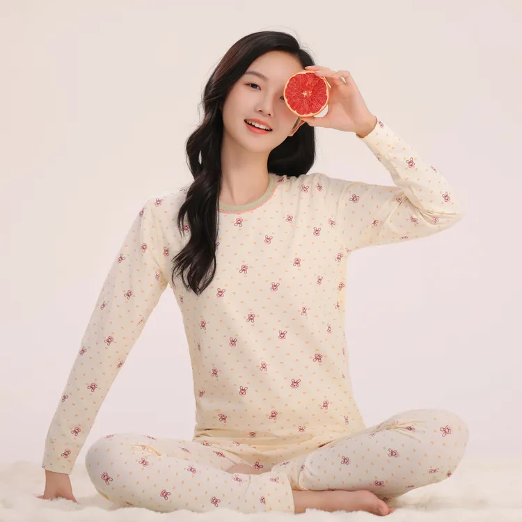 少女秋衣秋裤套装青少年内衣纯棉薄款青春期学生保暖莱卡棉打底衫